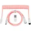 Кабель Keychron USB-A/USB-C > USB-C зарядка/синхронизация, 1.36м, Type-C, Coiled Aviator, розовый - миниатюра 1