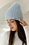 Женская зимняя шапка Ангора Молодежь из ангоры 80% с двойной вязкой Голубой - миниатюра 2