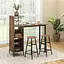 Барний стіл з стільцями Costway Bistro з тримачем винних келихів темно-коричневий - мініатюра 4
