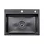 Кухонная мойка Kroner KRP Derby - 5843HM ​​PVD (2,5/0,5 мм) CV027241, Черный - миниатюра 1