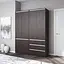Шафа для одягу Vays, зі штангою та полицями, комплект з 2 шаф R10+R16 Венге Темний-Білі планки - мініатюра 1