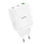 Адаптер сетевой HOCO Start three-port charger N33 35W зарядный блок белый - миниатюра 2