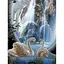 Алмазна вишивка мозаїка стразами повна викладка на підрамнику Лебедина вірність 40 * 50 см птахи - мініатюра 1
