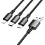 Кабель BOROFONE BX72 3-in-1 charging cable(iP+Type-C+Micro) Black - мініатюра 1