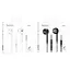 Навушники HOCO M101 Crystal joy wire-controlled earphones with microphone Black - мініатюра 4