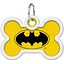 Адреса для собак и кошек Waudog Smart ID металлический с QR паспортом рисунок Бэтмен лого кость, Д 40 мм, Ш 28 мм - миниатюра 2