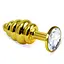 Анальна пробка Lovetoy Gold Spiral Metal Plug 6.8 см (прозорий) - мініатюра 1