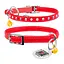 Нашийник Waudog Glamour з резинкою клейовими стразами для котів (ширина 9мм довжина 22-30см) червоний - мініатюра 1
