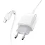 Мережевий зарядний пристрій з кабелем Hoco C72Q Glorious single port QC3. 0 charger set(Micro) 18W білий - мініатюра 1