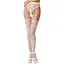 Эротические колготки-бодистокинг Passion S016 white имитация ажурных с доступом трусиков и чулок S/M/L - миниатюра 1
