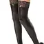 Латексні панчохи з витонченим мереживом XS/S Чорний K000505 - мініатюра 2