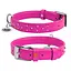 Нашийник для собак шкіряний Waudog Glamour з QR-паспортом з клейовими стразами Ш 25 мм Д 38-49 см рожевий - мініатюра 1