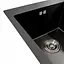 Кухонная мойка PVD черная 78x48 на две чаши Platinum Handmade HDB (круглый сифон, 3.0/0.8), Черный - миниатюра 4