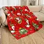 Плед Love You Новогодние гусята 150x200 см велсофт красный с принтом (9120) - миниатюра 1
