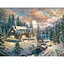 Алмазна мозаїка 40*50 см зі стразами на підрамнику повна викладка Зимовий пейзаж Зима - мініатюра 1