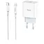Зарядний пристрій Hoco C76A Speed Cource QC3.0 & PD3.0 18 W 3 A with Lightning-Type-C cable біле - мініатюра 1