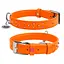 Ошейник для собак кожаный Waudog Glamour с QR-паспортом с клеевыми стразами Ш 25 мм Д 38-49 см оранжевый - миниатюра 1