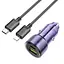 Адаптер автомобильный Hoco Type-C to Lightnig Cable Spacious Car charger set Z52 1USB/1Type-C, 38W/3A, PD/QC - миниатюра 1