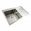 Кухонная мойка нержавейка 78x48 L Platinum Handmade (два отверстия, круглый сифон 3,0/0,8), Нержавеющая сталь - миниатюра 4