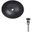 Умивальник Qtap Dove накладний овальний 410x335x145 мм Black matt + донний клапан PU03, Чорний матовий - мініатюра 1