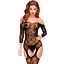 Бодістокінг з флористично-геометричним орнаментом Penthouse - Top-Notch Black XL - мініатюра 1