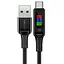 Кабель ACEFAST C7-04 USB to Type-C 3A, 1.2m, nylon, zinc connectors, LED, Black - мініатюра 1