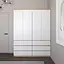 Шкаф для одежды Vays со штангой и полками, 6 ящиков, комплект из 2 шкафов R9+R16 Дуб Сонома-Белый фасад - миниатюра 1
