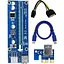 Райзер PCI-EX x1 x16 6-pin SATA 6Pin USB 3.0 AM-AM 0,6 м синий конденсаторы 270 пакет VER 009S/270 - миниатюра 1