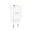 Адаптер зарядный сетевой HOCO Founder N28 1USB и 1Type-C 20W сам блок белый - миниатюра 3