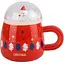 Чашка новогодняя Olens 8030-299-2 Снежный праздник с крышкой керамика 360 мл Красная - миниатюра 1