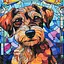 Алмазна мозаїка Вітражний пес Strateg DEEX16282 не повна викладка 30х30 см - мініатюра 1