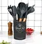 Набір кухонного приладдя Edenberg Silicone kitchen utensils set 12 предметів Чорний - мініатюра 3
