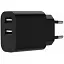 Мережевий зарядний пристрій Gembird TA-UC-2A12-01-BK, чорний, 12 Вт, 2xUSB (5V / 2.4A) - мініатюра 1