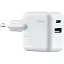 Сетевое зарядное устройство Hoco C111A Lucky dual-port PD30W + QC3.0 charger ( EU ) Белый - миниатюра 1