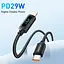 Кабель Essager Enjoy LED Digital Display USB Charging Cable Type C to Lightning 29W 1 м чорний (EXCTL-XY01-P) - мініатюра 2