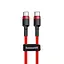 Кабель Baseus Cafule Type-C to Type-C PD 2.0 60W (1m) red (CATKLF-G09) - мініатюра 1