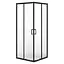 Душевая кабина Cersanit Brasco 80x80 см квадратная раздвижная прозрачное стекло на мелком поддоне black S601-228, прозрачная, черная - миниатюра 1