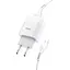 Мережевий зарядний пристрій з кабелем Hoco C73A Glorious dual port charger set (iP)(EU) білий - мініатюра 3