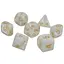 Набір кубиків Pearl 7 Dice Set - White (w-gold) , 7 шт. (g7dpearl09) - мініатюра 1