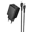 МЗП Hoco N71 Nuevo PD30W+QC3.0 (1USB-A/1C) + кабель Type-C to Lightning Black - мініатюра 1