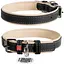 Ошейник для собак Waudog Soft с QR паспортом кожаный Ш 35 мм, Д 46-60 см черный - миниатюра 1
