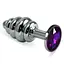 Металлическая анальная пробка с кристаллом Lovetoy Spiral Metal Plug 6.8 см (фиолетовый) - миниатюра 1