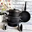 Набір каструль O.M.S. Collection 3050 з гранітно-мармуровим покриттям Чорний (Туреччина) - мініатюра 3