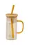 Стакан с бамбуковой крышкой и трубочкой 400 мл - миниатюра 1
