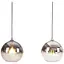 Підвісний світильник із кольорового скла зі сферичним градієнтом сріблястий 25 см - мініатюра 1