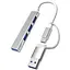 Хаб Usb Dynamode DM-UH-311AC, серебристый, Type-C / Usb 3.0 - 1xUsb 3.0 / 3xUsb 2.0, алюминиевый корпус - миниатюра 1