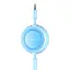 Кабель Baseus Bright Mirror 2 Series Retractable 3-in-1 Fast Charging Data Cable USB to M+L+C 3.5A 1.1m Sky Blue - мініатюра 7