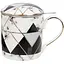 Кухоль порцеляновий з металевим ситом BonaDi Мармурова геометрія 380 мл (331-733) - мініатюра 1
