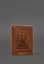 Кожаная обложка для паспорта с канадским гербом светло-коричневая Crazy Horse - миниатюра 2