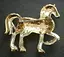 Брошка Кінь із камінцями декоративна жіноча прикраса на одяг Золотистий - мініатюра 2